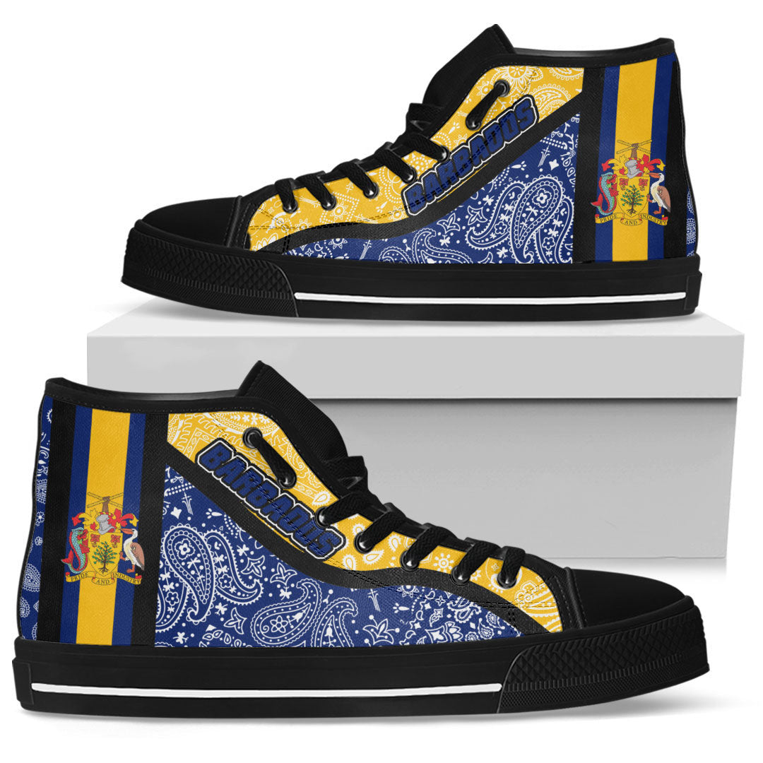 Shoes Barbados High Top Shoes Paisley Bandana Special Style
