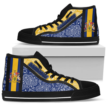 Shoes Barbados High Top Shoes Paisley Bandana Special Style