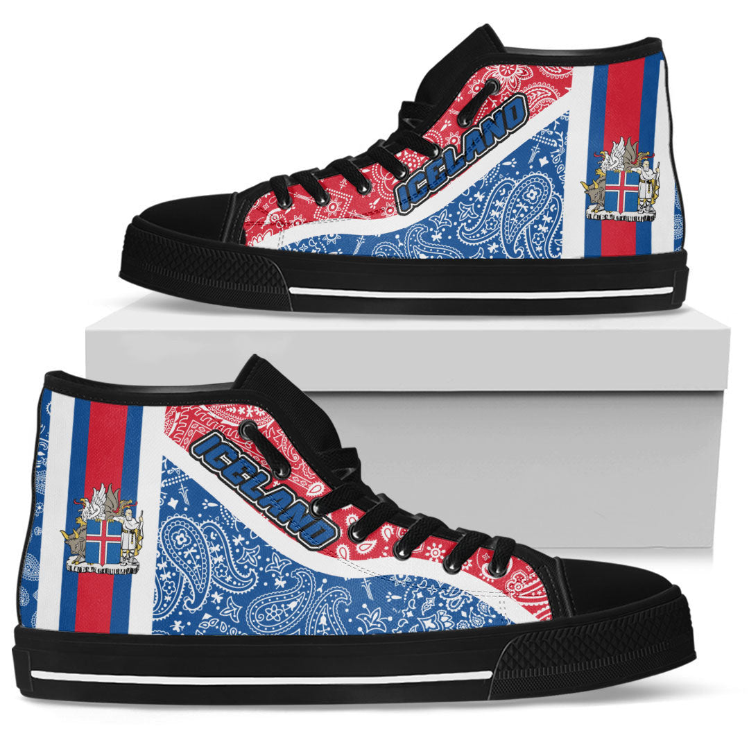 Shoes Iceland High Top Shoes Paisley Bandana Special Style
