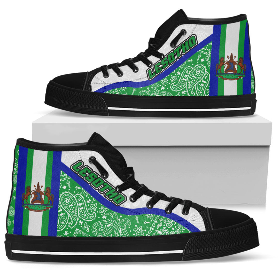 Shoes Lesotho Green Version High Top Shoes Paisley Bandana Special Style