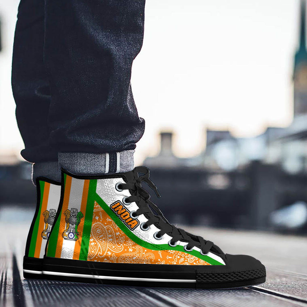 Shoes India High Top Shoes Paisley Bandana Special Style
