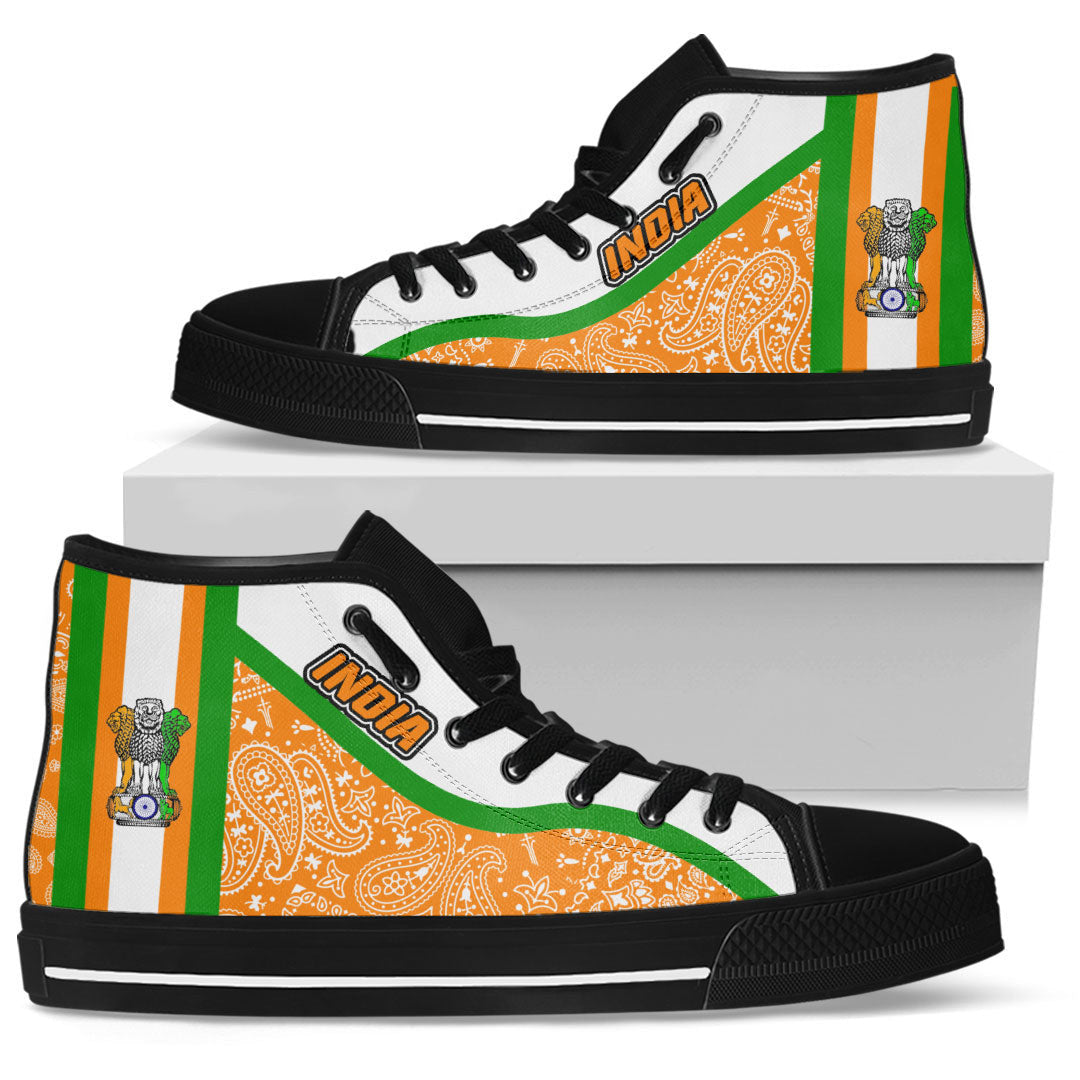 Shoes India High Top Shoes Paisley Bandana Special Style