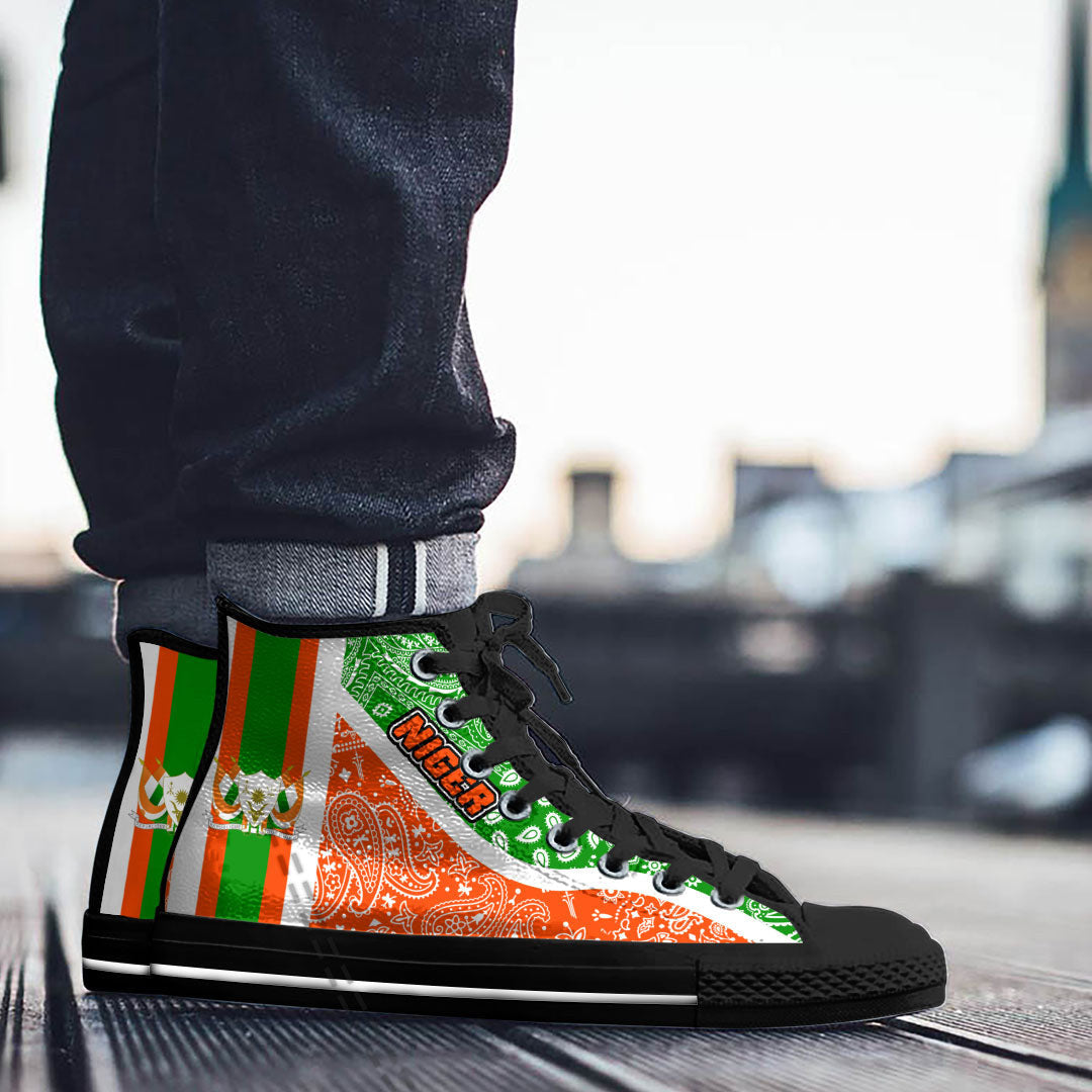 Shoes Niger High Top Shoes Paisley Bandana Special Style