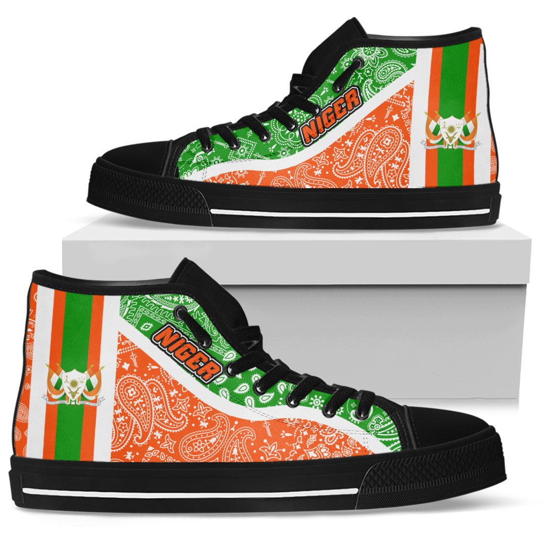 Shoes Niger High Top Shoes Paisley Bandana Special Style