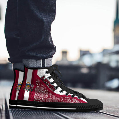 Shoes Latvia High Top Shoes Paisley Bandana Special Style