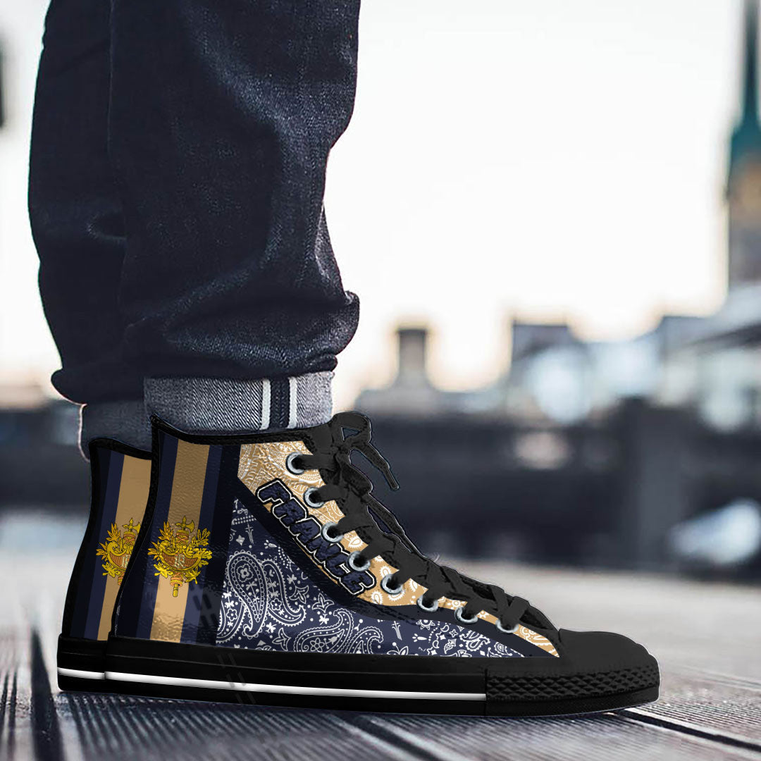 Shoes France High Top Shoes Paisley Bandana Special Style
