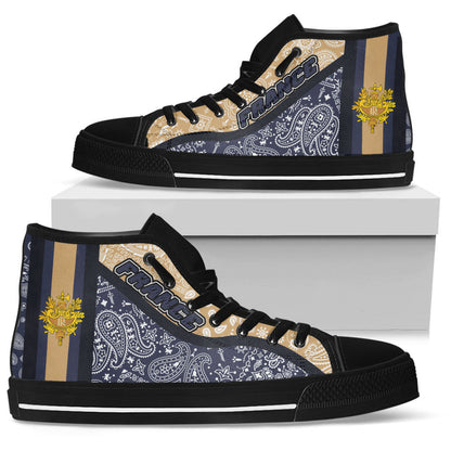 Shoes France High Top Shoes Paisley Bandana Special Style