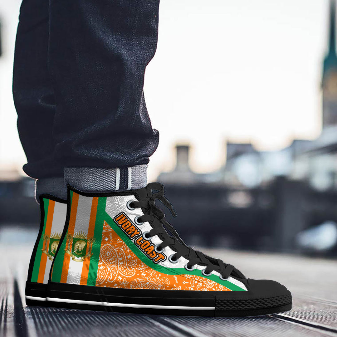 Shoes Ivory Coast High Top Shoes Paisley Bandana Special Style
