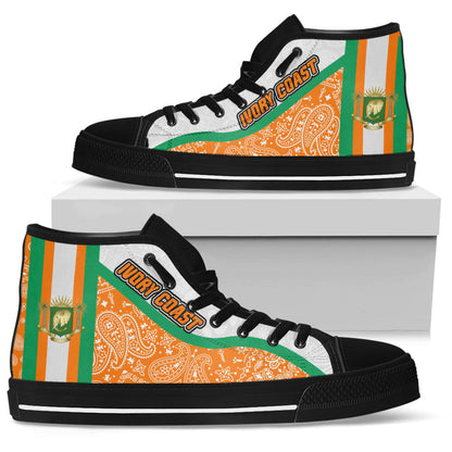 Shoes Ivory Coast High Top Shoes Paisley Bandana Special Style