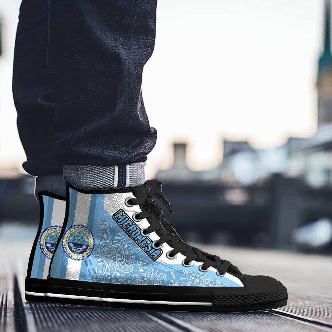 Shoes Micronesia High Top Shoes Paisley Bandana Special Style