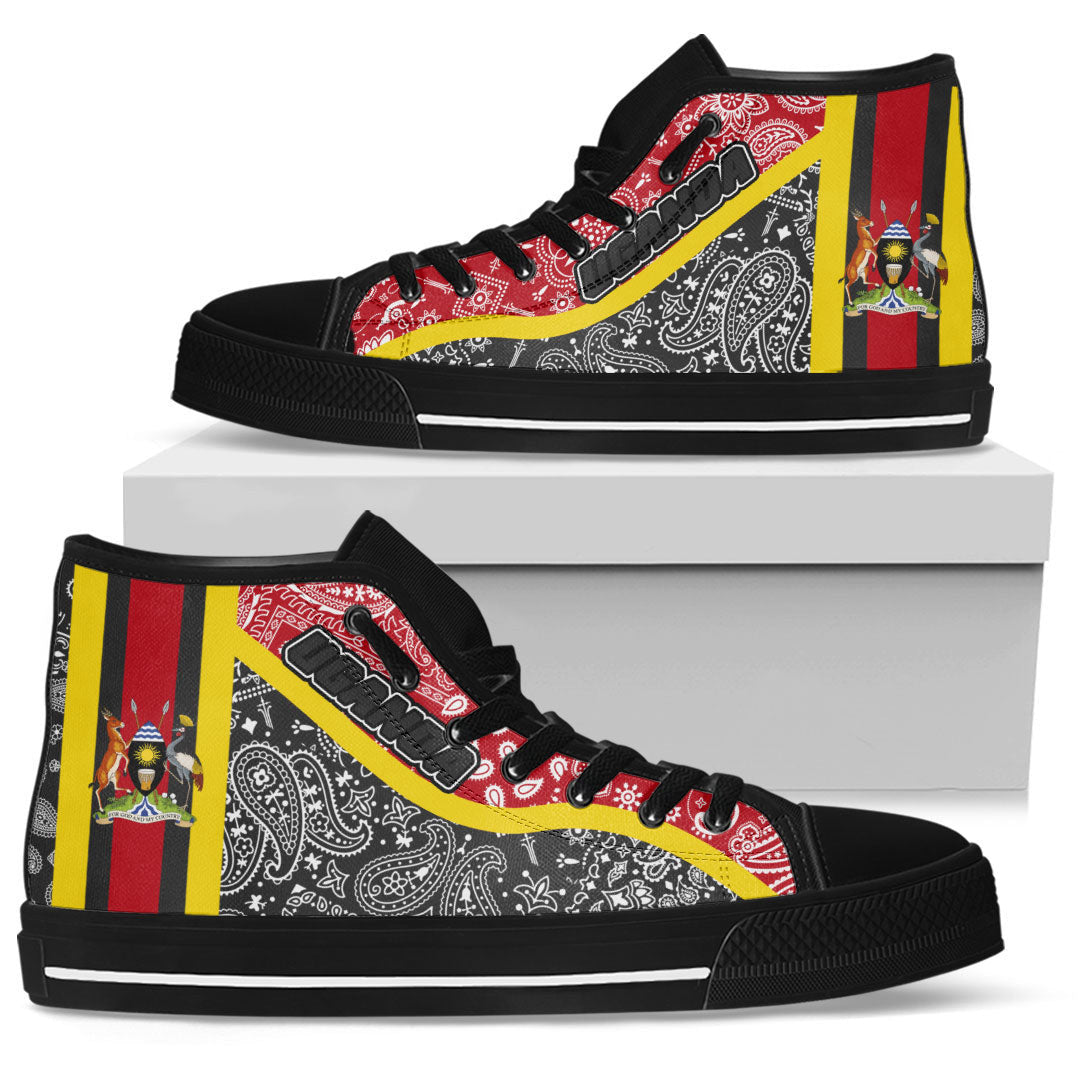 Shoes Uganda Black Version High Top Shoes Paisley Bandana Special Style