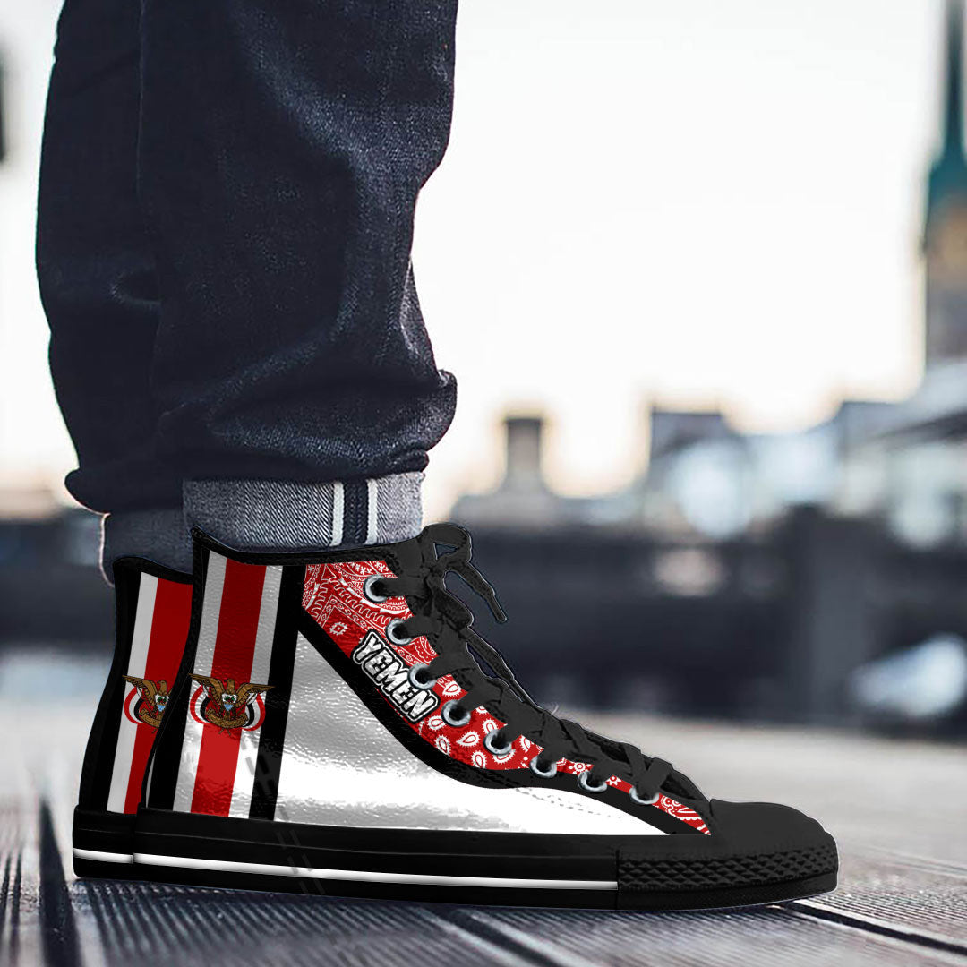 Shoes Yemen White Version High Top Shoes Paisley Bandana Special Style