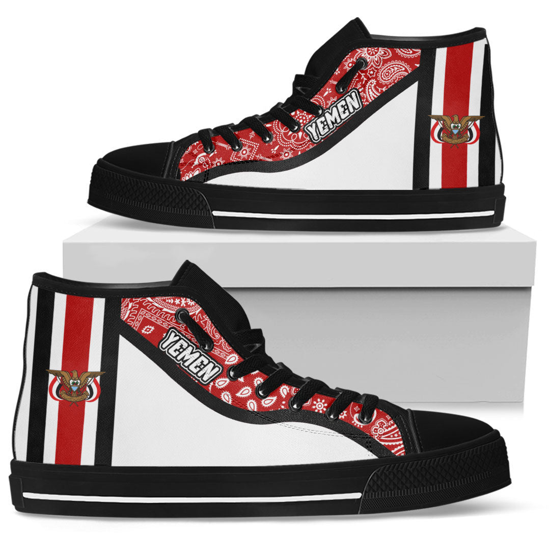 Shoes Yemen White Version High Top Shoes Paisley Bandana Special Style