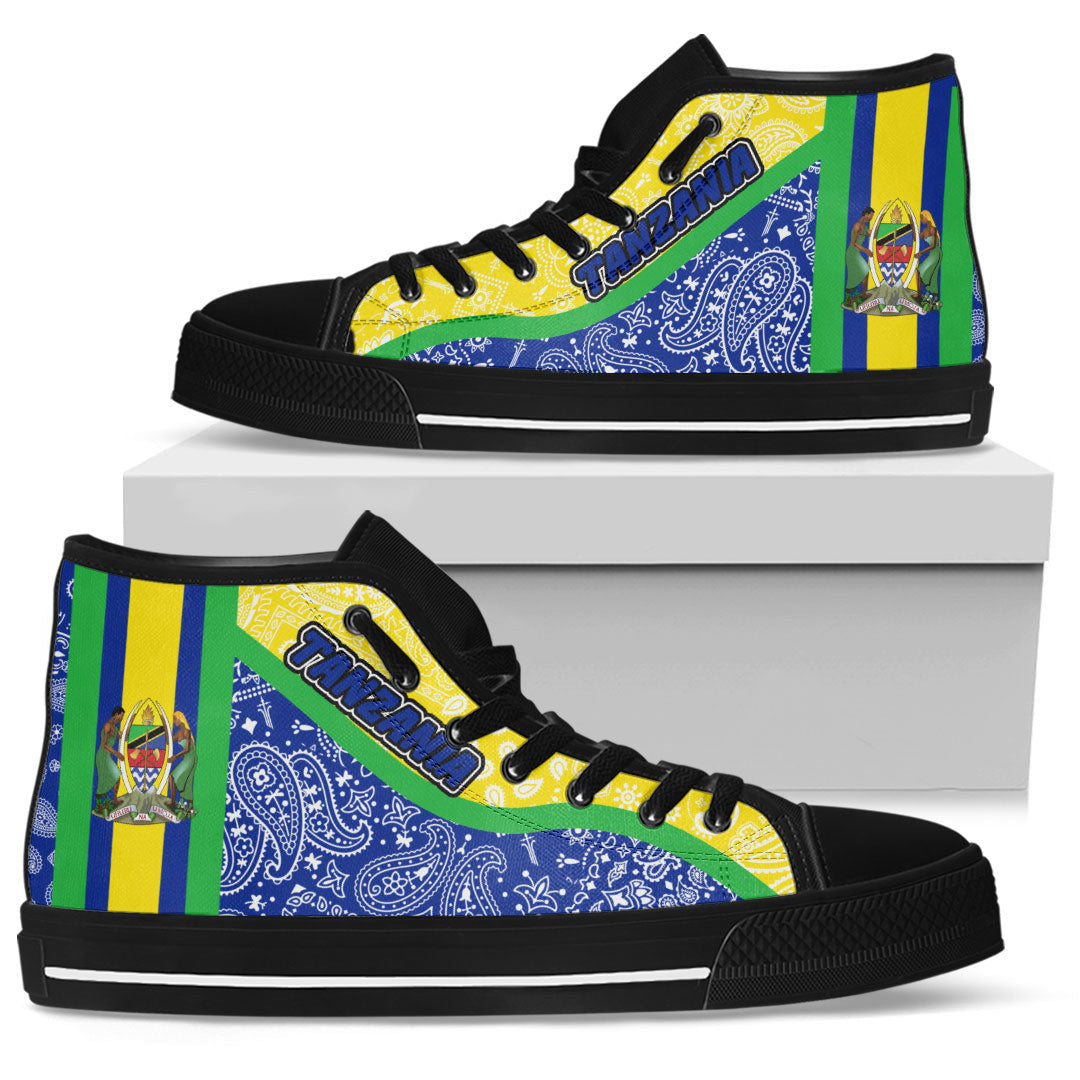 Shoes Tanzania High Top Shoes Paisley Bandana Special Style