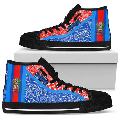 Shoes India Blue Version High Top Shoes Paisley Bandana Special Style