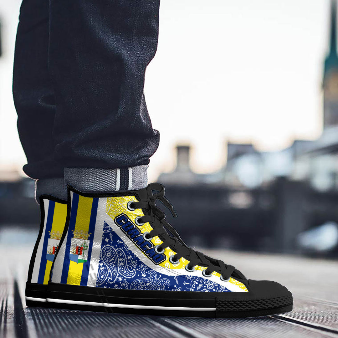 Shoes Curacao High Top Shoes Paisley Bandana Special Style