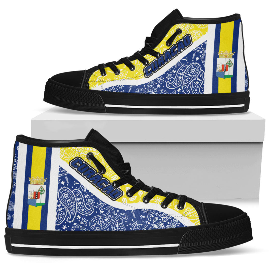 Shoes Curacao High Top Shoes Paisley Bandana Special Style