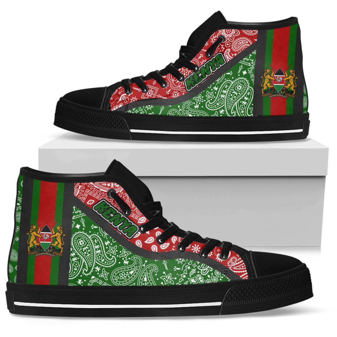 Shoes Kenya Green Version High Top Shoes Paisley Bandana Special Style