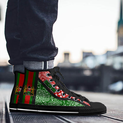 Shoes Kenya Green Version High Top Shoes Paisley Bandana Special Style