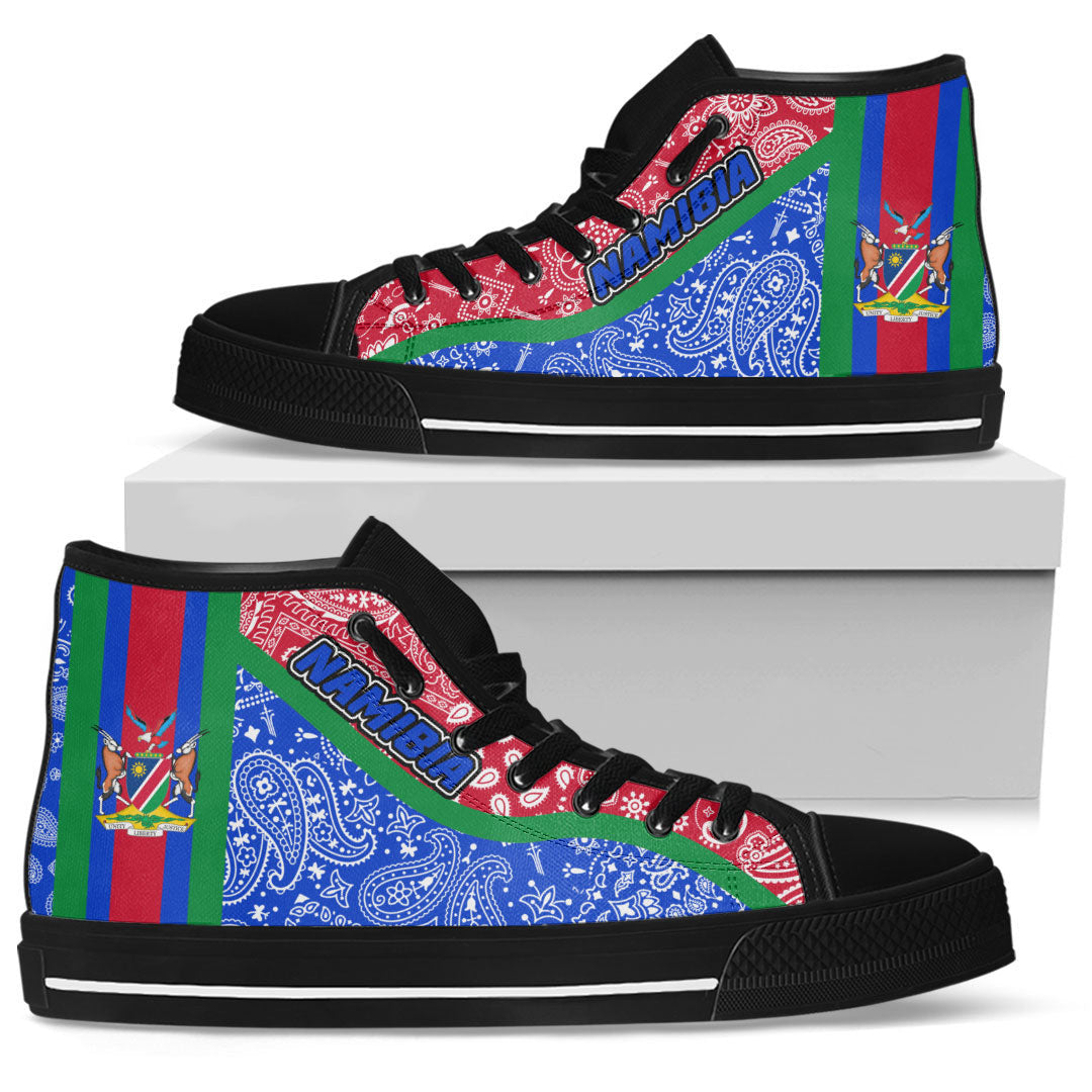 Shoes Namibia Blue Version High Top Shoes Paisley Bandana Special Style