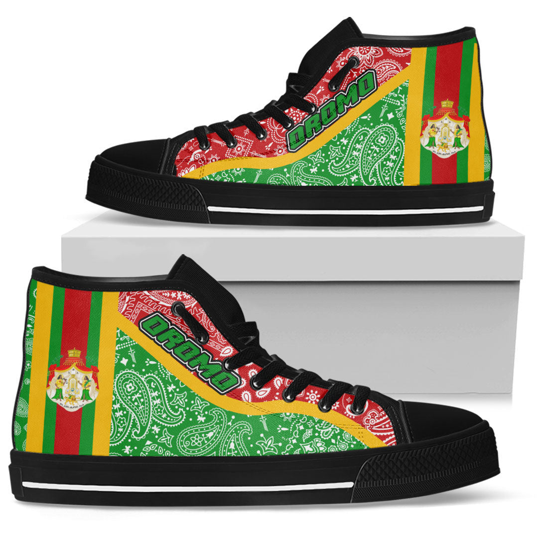 Shoes Oromo Green Version High Top Shoes Paisley Bandana Special Style