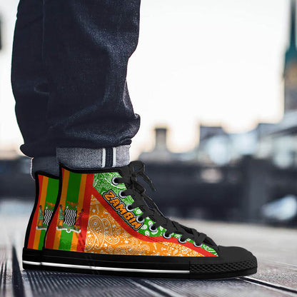 Shoes Zambia Orange Version High Top Shoes Paisley Bandana Special Style
