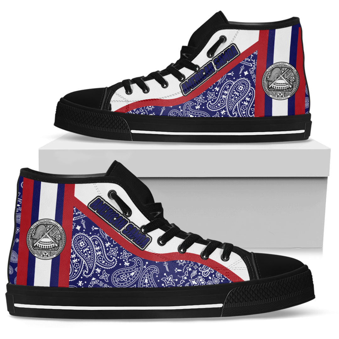 Shoes American Samoa High Top Shoes Paisley Bandana Special Style