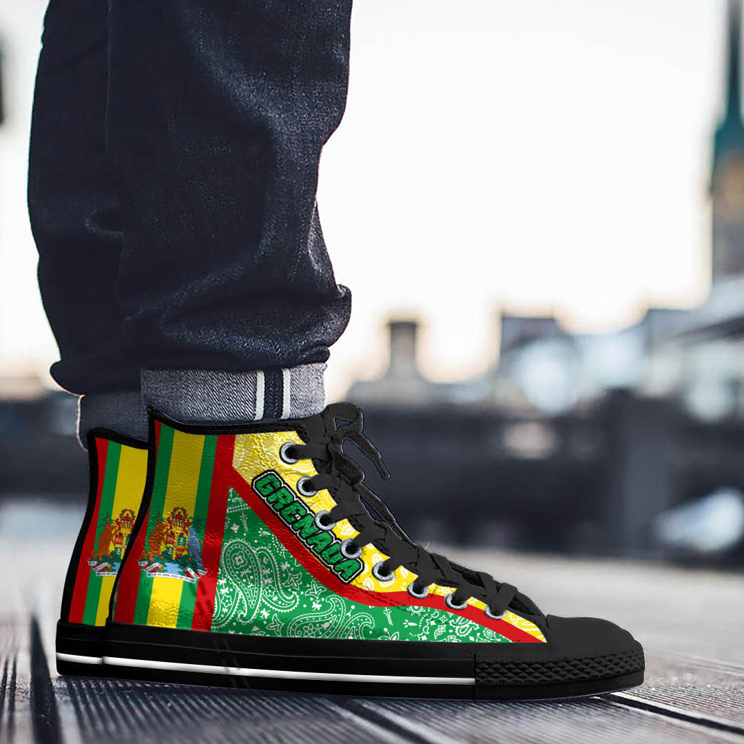 Shoes Grenada High Top Shoes Paisley Bandana Special Style
