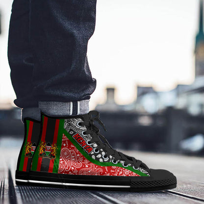 Shoes Kenya Red Version High Top Shoes Paisley Bandana Special Style
