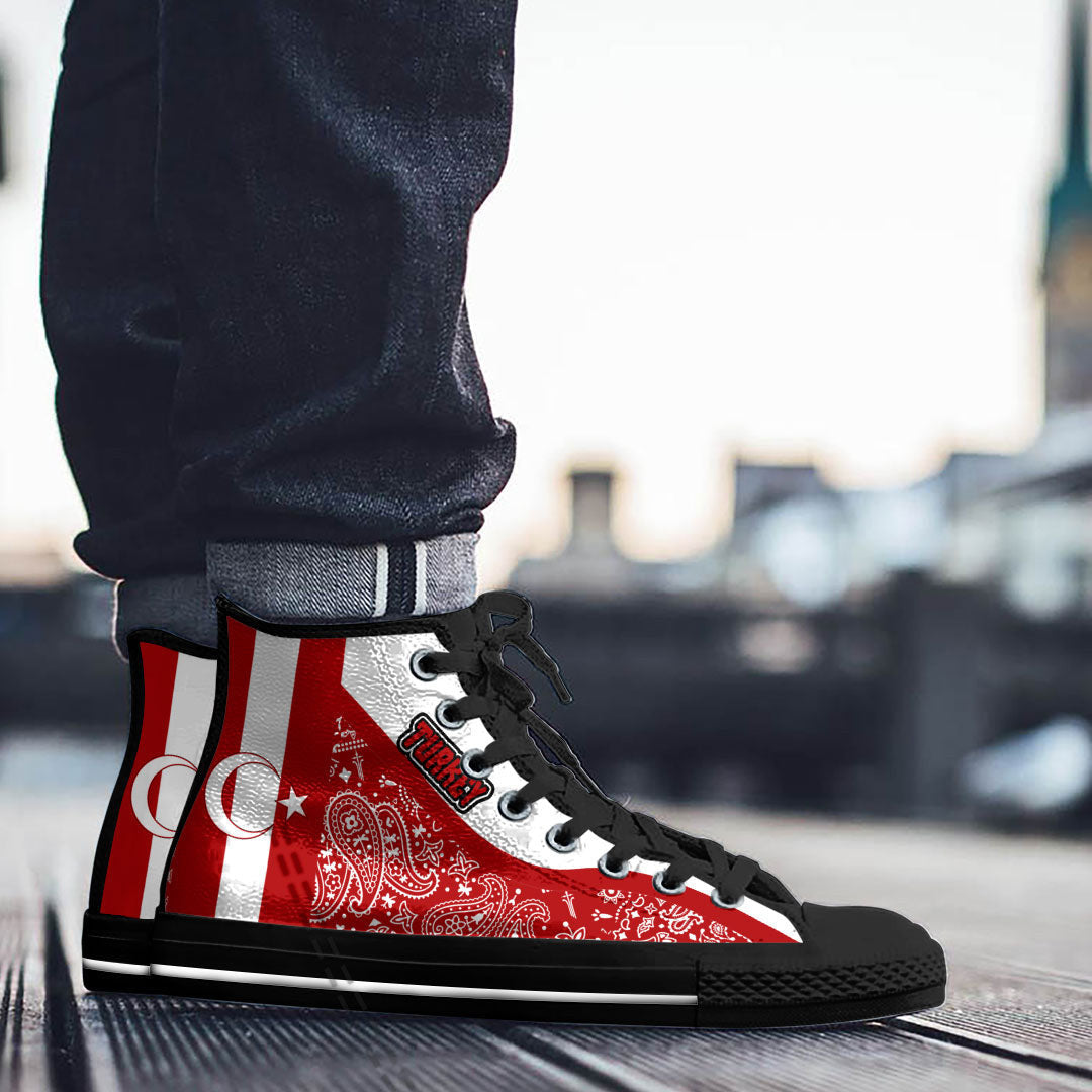 Shoes Turkey High Top Shoes Paisley Bandana Special Style