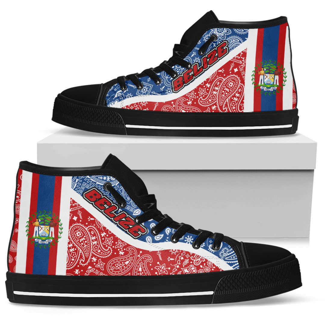 Shoes Belize High Top Shoes Paisley Bandana Special Style