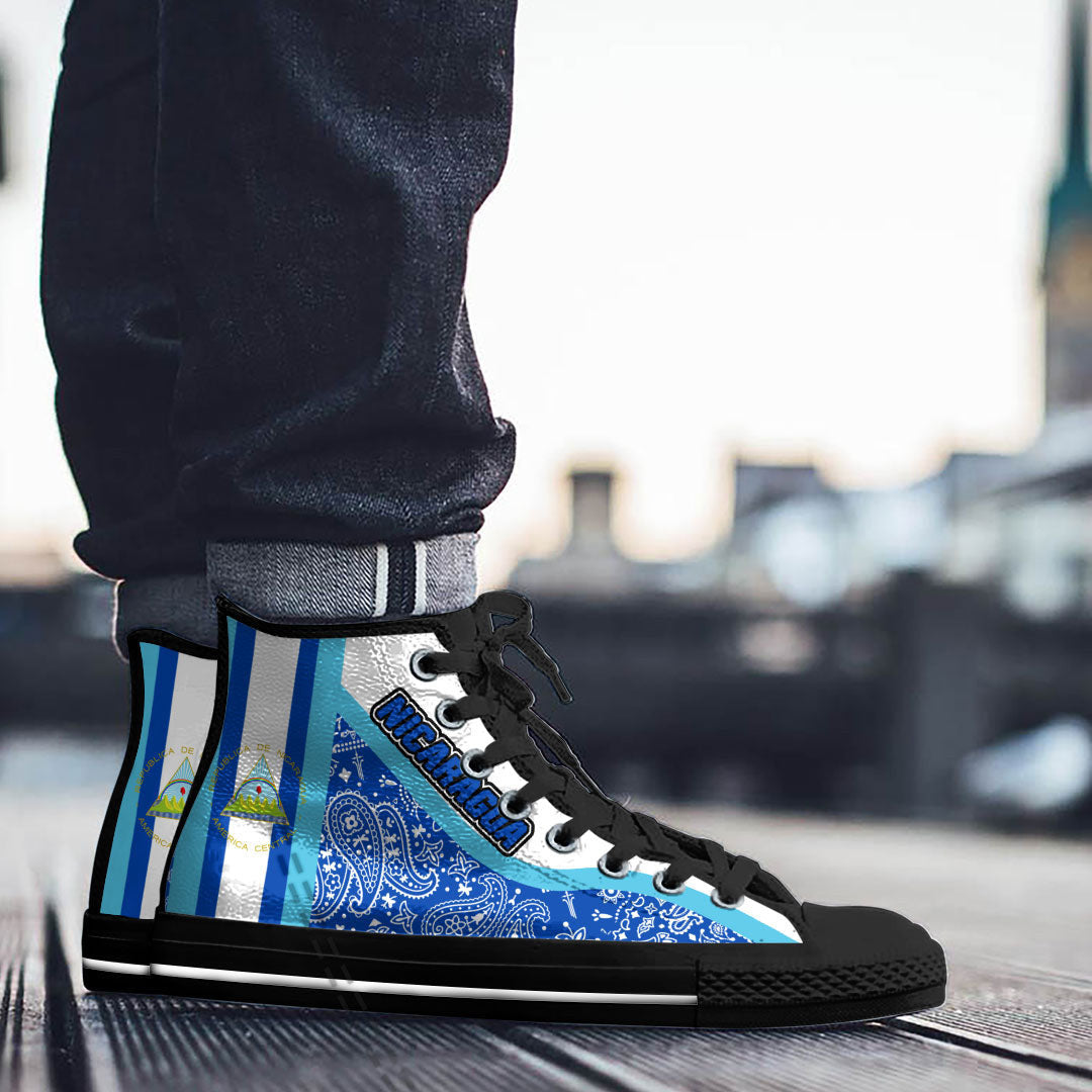 Shoes Nicaragua High Top Shoes Paisley Bandana Special Style