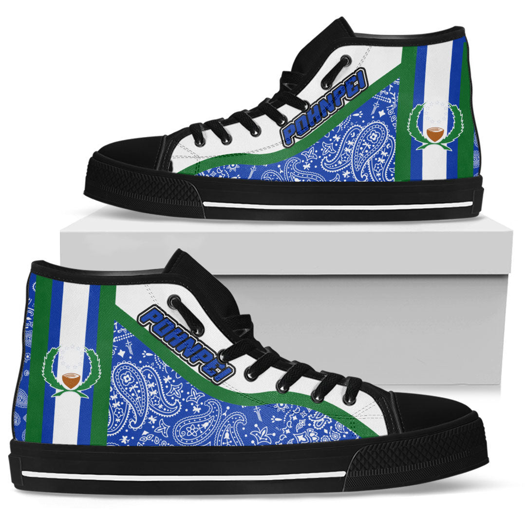 Shoes Pohnpei High Top Shoes Paisley Bandana Special Style