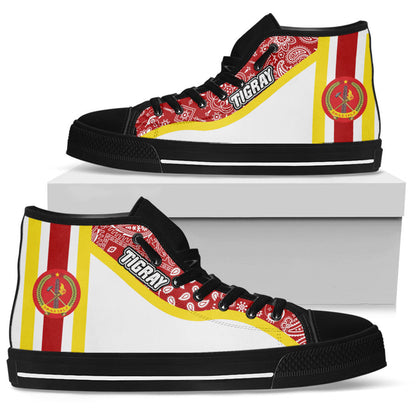 Shoes Tigray White Version Ethiopia National Regional States High Top Shoes Paisley Bandana Special Style