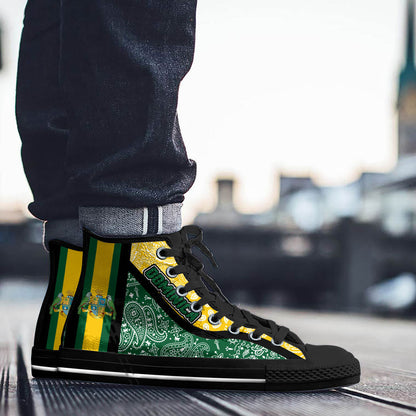 Shoes Dominica High Top Shoes Paisley Bandana Special Style