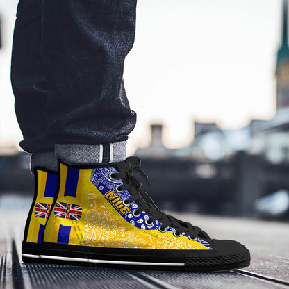 Shoes Niue High Top Shoes Paisley Bandana Special Style