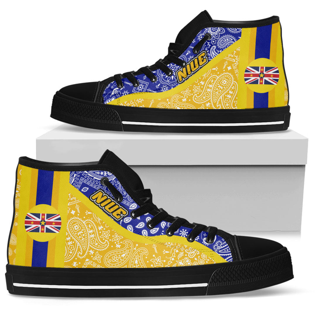 Shoes Niue High Top Shoes Paisley Bandana Special Style