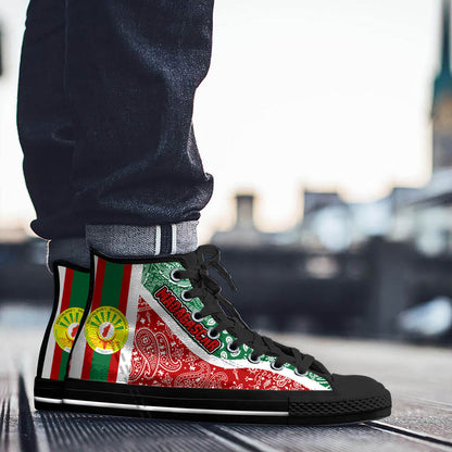 Shoes Madagascar High Top Shoes Paisley Bandana Special Style