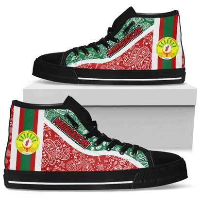 Shoes Madagascar High Top Shoes Paisley Bandana Special Style