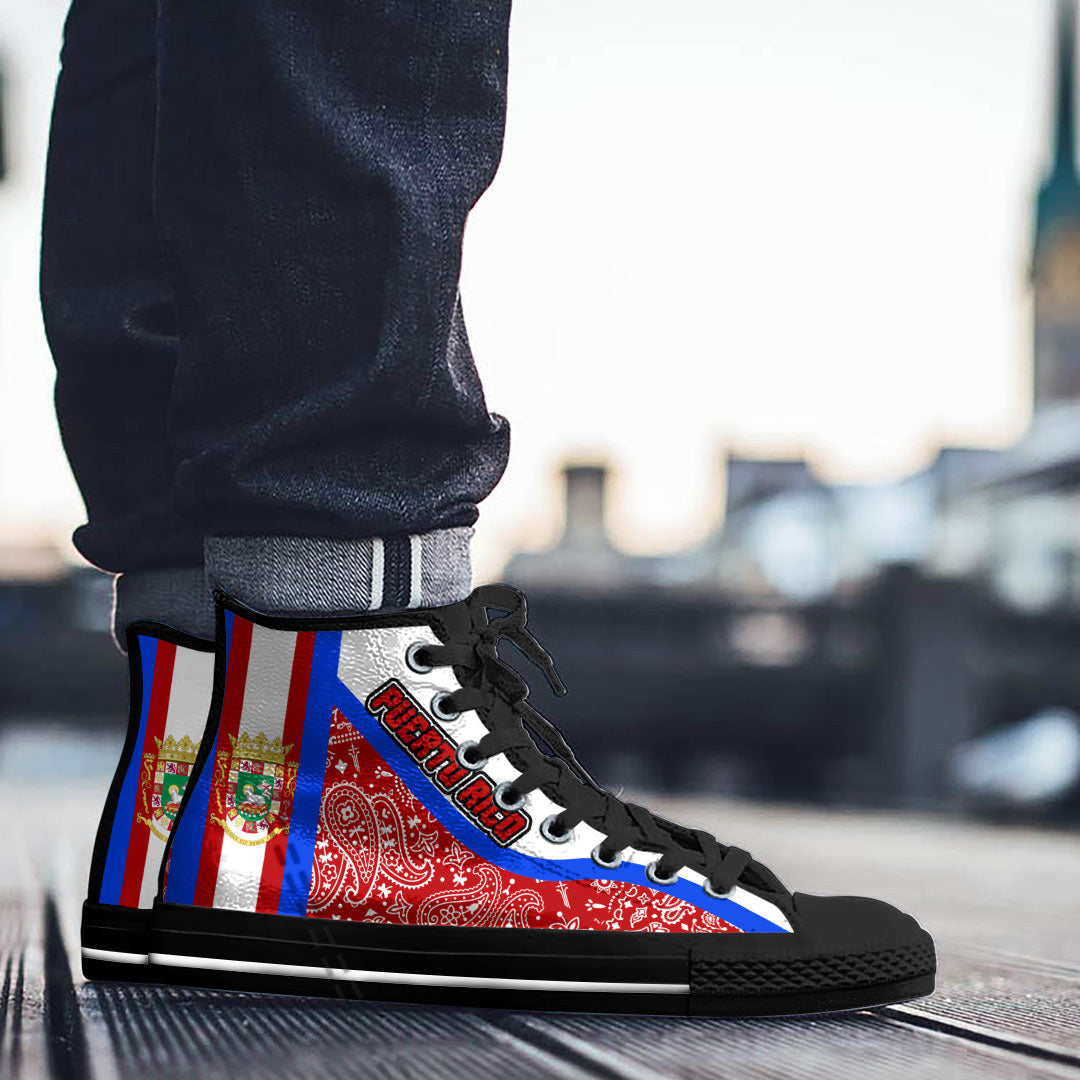 Shoes Puerto Rico High Top Shoes Paisley Bandana Special Style