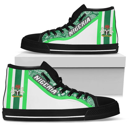 Shoes Nigeria White Version High Top Shoes Paisley Bandana Special Style