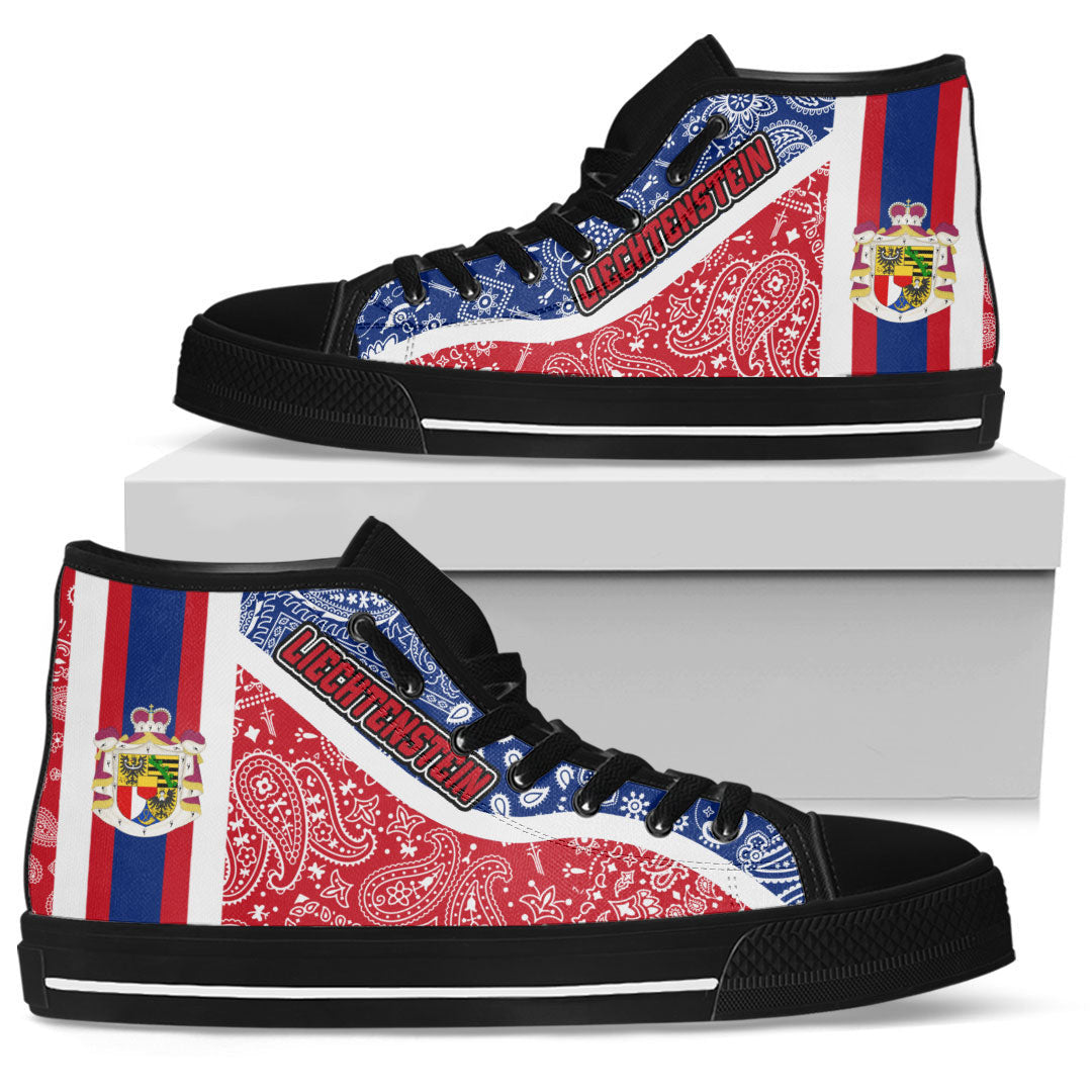 Shoes Liechtenstein Red Version High Top Shoes Paisley Bandana Special Style