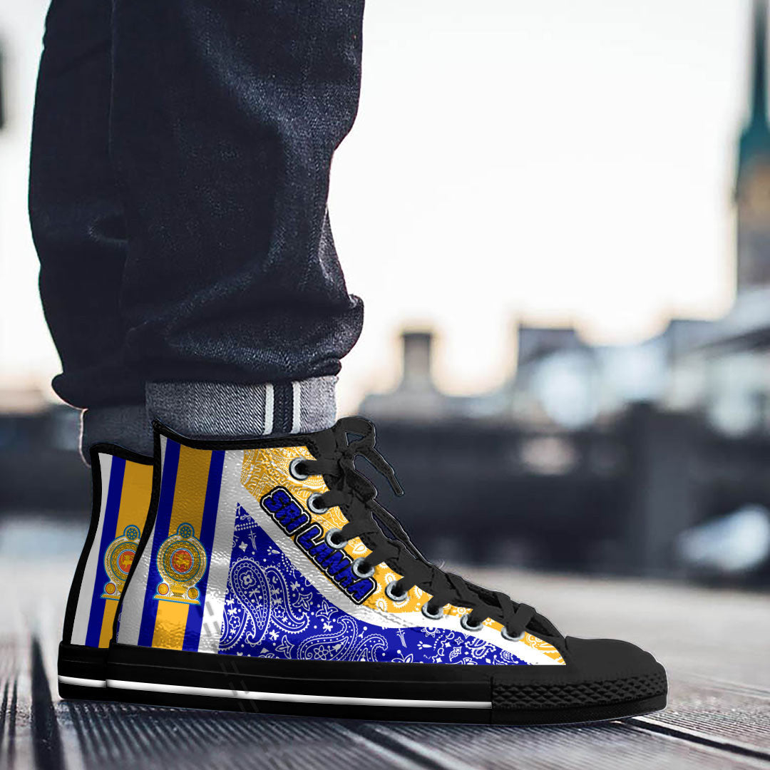 Shoes Sri Lanka Blue Version High Top Shoes Paisley Bandana Special Style