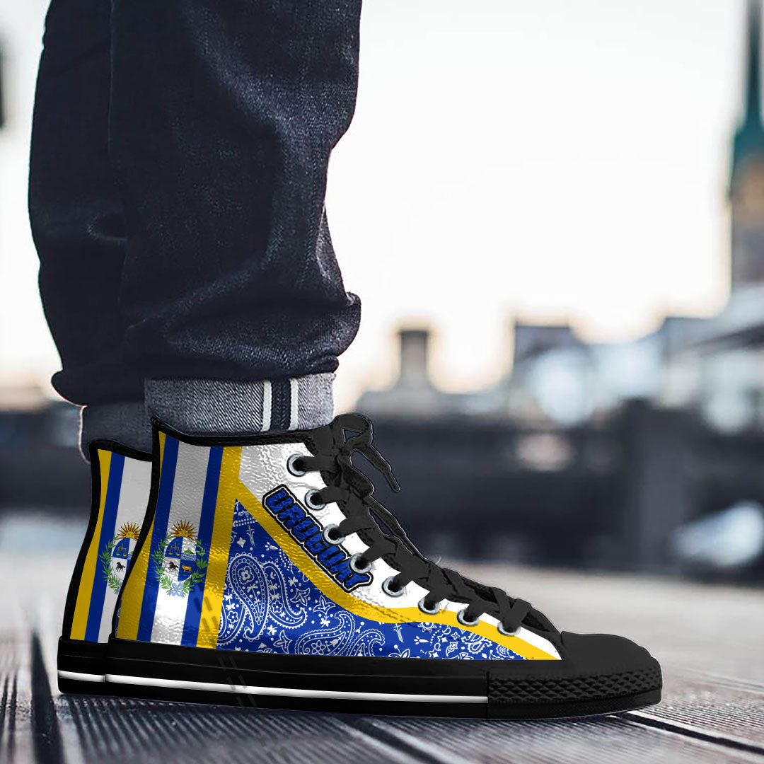 Shoes Uruguay High Top Shoes Paisley Bandana Special Style