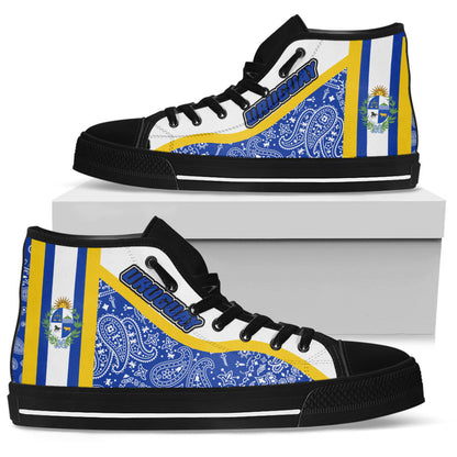 Shoes Uruguay High Top Shoes Paisley Bandana Special Style