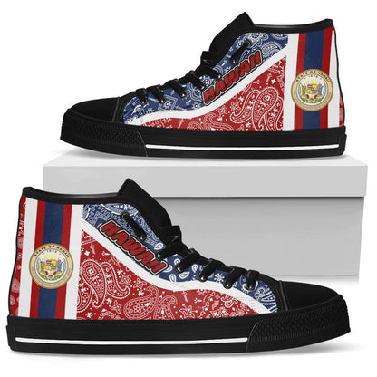 Shoes Hawaii High Top Shoes Paisley Bandana Special Style