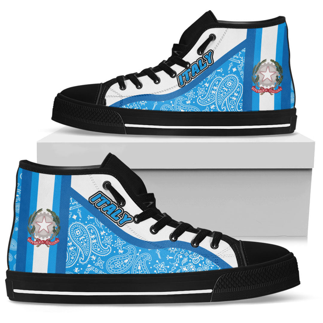 Shoes Italy High Top Shoes Paisley Bandana Special Style