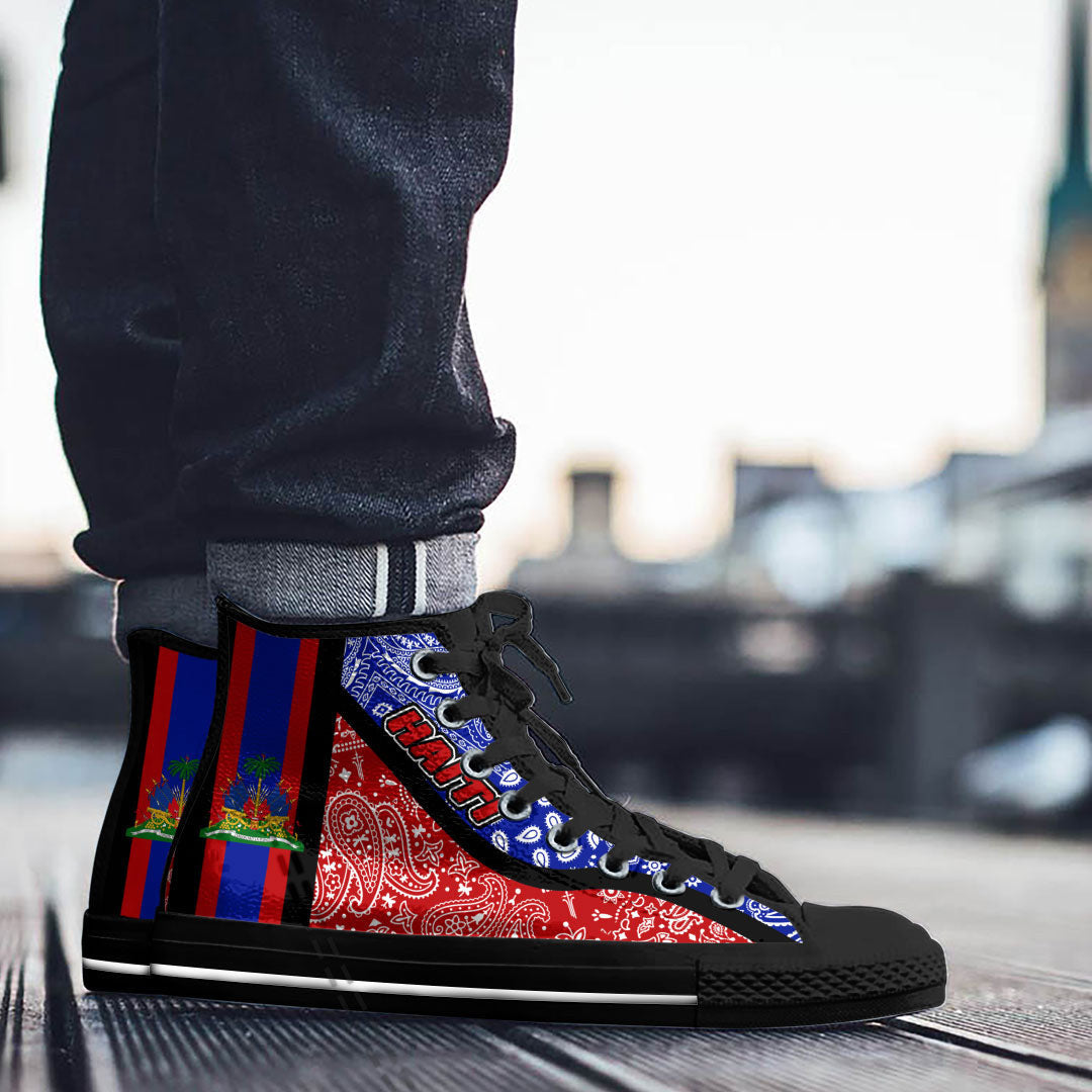Shoes Haiti High Top Shoes Paisley Bandana Special Style
