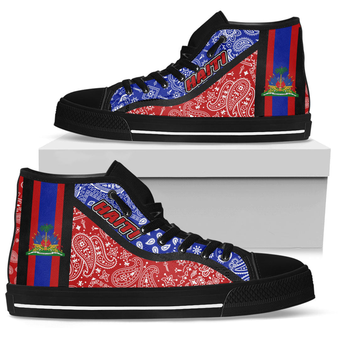 Shoes Haiti High Top Shoes Paisley Bandana Special Style