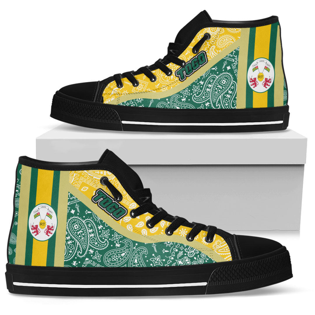 Shoes Togo Green Version High Top Shoes Paisley Bandana Special Style
